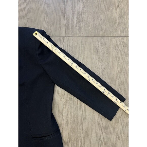 Vintage Oleg Cassini Blazer 100% Wool Black Gold Buttons Size 10 - Picture 12 of 12